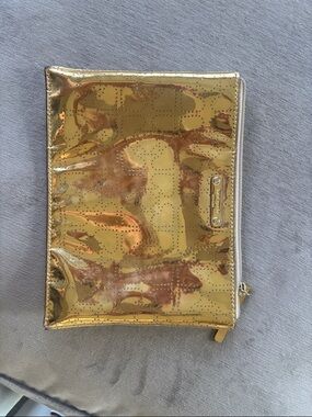 kate spade Gold Metallic Perforated Cosmetic Pouch